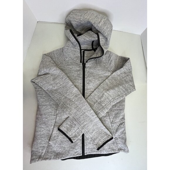 Lululemon City Bound Hoodie Womens 6 Heathered Space Dyed Medium Grey Full Zip - Picture 1 of 11